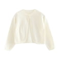 thumbnail image 7 of Girls Cardigan Long Sleeve Long Sleeve Bolero Cardigan Sweater Kids Knit Long Sleeve Ruffle Shrug Sweater Jacket Outwear for Toddlers & Kids, 7 of 7