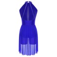 thumbnail image 4 of Moggemol Robe de Danse Lyrique pour Femmes, Strass, Robe Asymétrique, Jupe en Mousseline Fluide en Tulle, Bleu G, 4 of 7