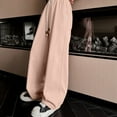 thumbnail image 7 of Clean Girl Clothes Girls' Solid Joggers Girls' Sweatpants Children's Casual Loose Straight Pants Wide Leg Pants, 7 of 7