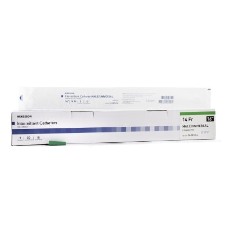 French Catheter Sizes - McKesson Urethral Catheter Straight Tip, PVC, 14 Fr., 16 Inch, Box of 30
