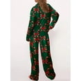 thumbnail image 4 of Rdhnmea Women Christmas Pajamas Set 2 Pieces Loungewear Suits Bow/Santa/Tree Print Long Sleeve Shirts Tops and Pants Xmas Sleepwear Pjs Outfits, 4 of 5