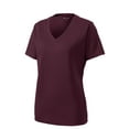 thumbnail image 5 of Sport Tek Adult Female Women Plain Short Sleeves T-Shirt Maroon 3X-Large, 5 of 6