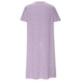 thumbnail image 5 of ITSAME Women's Midi Dress, Short Sleeve Comfy Causal Round Neck Summer Flare Fit Dresses Purple L, 5 of 6