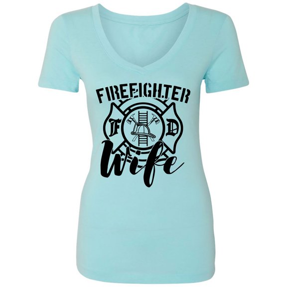 FIREFIGHTER WIFE Womens V-Neck T-Shirt