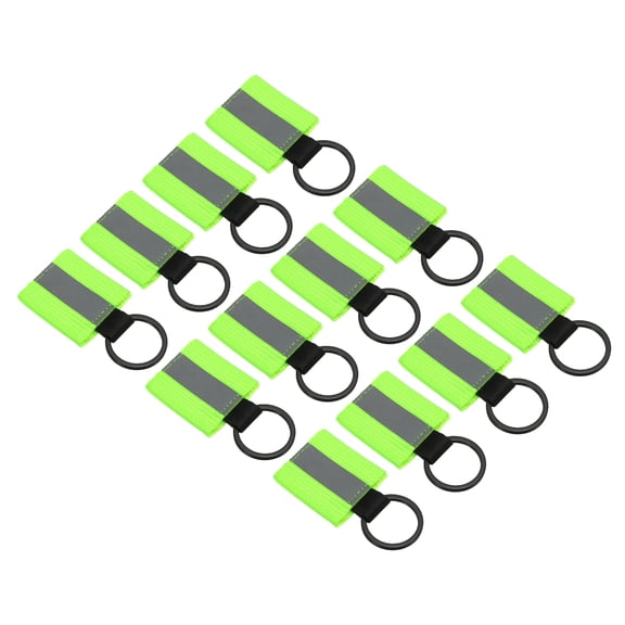 Uxcell Reflective Keychain Tags, 12 Pack Reflective Zipper Pulls for Backpack Dog Collar, Fluorescent