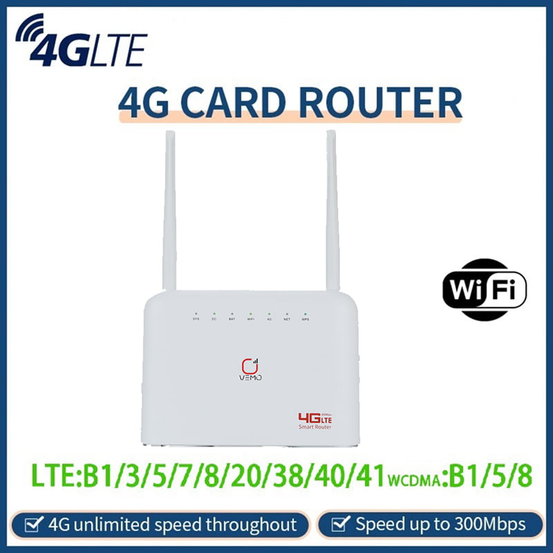 wonder Nylon Flikkeren B725 4G CPE WiFi Router 300Mbps with 4 LAN Ports+2 External Antennas Slot  Wifi Modem 4G Wireless Router US Plug - Walmart.com