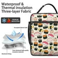thumbnail image 4 of Life is Better with Sushi Lunch Tote – Cute Japanese Food Pattern with Sushi Rolls and Party Design, Waterproof Insulated Cooler Bag for Outdoor, Office, or Picnic, 4 of 5