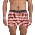 thumbnail image 1 of Kdxio Boxeurs en Maille Imprimés Carrés Rouges et Marron pour Hommes sous-Vêtements de Sport Respirants et Rafraîchissants avec Grand Ceinture Boxeurs avec Braguette - Grand, 1 of 5