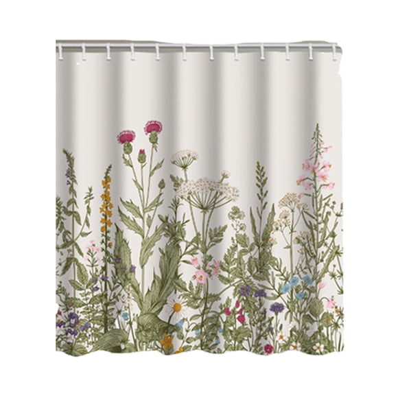 Cortina de ducha, cortinas decorativas de baño con flores y hojas de acuarela, tela a prueba de moho, pantalla para bañera, decoración para el Juegos de accesorios de baño flores y plantas 180*200 Bearachild HA071403-12