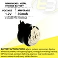 thumbnail image 4 of 2/V80H-2P 2.4V 80mAh Battery 2 Pin 55608302060 for alarm system, consumer device, 4 of 7