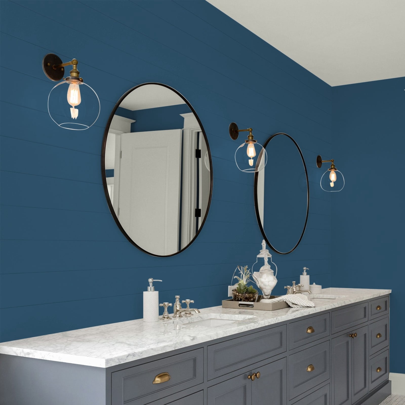 Glidden Glidden Kitchen Bath and Laundry Blue Lava / Blue, Eggshell Interior Paint with Primer, 1 Gallon