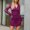 Purple, variant on asdoklhq Winter Dresses for Women 2025 Women's Long Sleeved V-neck Casual Solid Color Versatile Lace Dress Green 2X