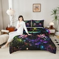 thumbnail image 4 of Castle Fairy 3-Piece Queen Size Comforter Set - Flying Moth Gothic Nature Print, 4 of 8