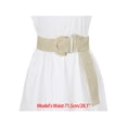 thumbnail image 4 of INSPIRE CHIC Women's Plus Size Wide Woven Waist Belts Braided Belts for Dress Chunky Buckle Cream White 114cm, 4 of 4