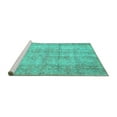 thumbnail image 2 of Ahgly Company Machine Washable Indoor Round Persian Turquoise Blue Traditional Area Rugs, 7' Round, 2 of 4