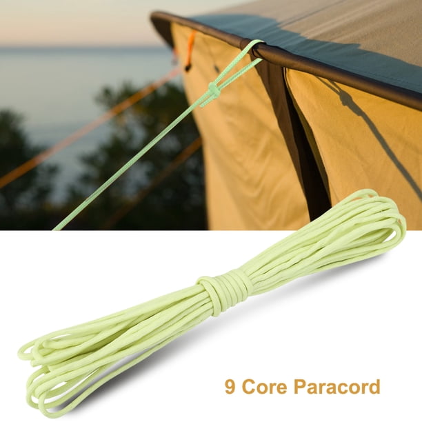 Cuerda De Paracaídas Luminous ANGGREK paracord Cord Lanyard 9 Núcleos Supervivencia Al Aire Libre Resplandor En La Oscuridad amarillo