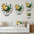 thumbnail image 4 of Designart "Abstracted Perspectives in Yellow and Green V" Abstract Oversized Wall Clock, 4 of 5