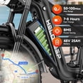 thumbnail image 5 of Helokeep 26" Fat Tire Class 3 Electric Bike for Adults, 750W Motor 28MPH, 48V 25Ah Removable Battery, UL2849 Certified-Black, 5 of 11