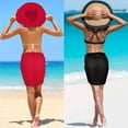 thumbnail image 3 of JIUWEN 2 Pieces Sarong Coverups for Women Bathing Suit Wrap Swimsuit Skirt Beach Bikini Cover Up Swimwear Chiffon(Black+Red),Sarong Wraps for Women,Beach Wraps for Women,Bikini Cover, 3 of 5