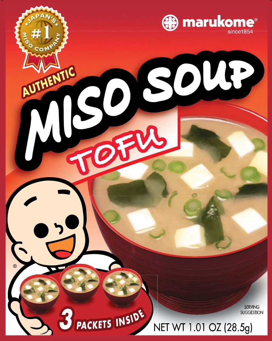 Marukome Miso Tofu Soup, Instant Shinshu Miso with Bonito Dashi