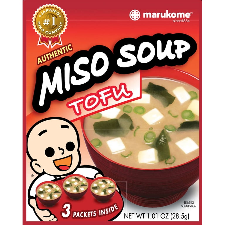 Marukome Miso Tofu Soup, Instant Shinshu Miso with Bonito Dashi