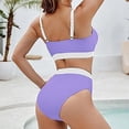 thumbnail image 5 of Busydd Swim Suits for Women Color Block Bikini Sets for Women High Waisted 2 Piece Swimsuit for Women V Neck Push Up Bathing Suits, 5 of 8