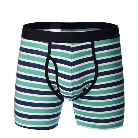 

Dadaria Mens Underwear Briefs Pack Boxer Briefs With Pure Cotton Striped Lengthened Openings For Sports Green M Male