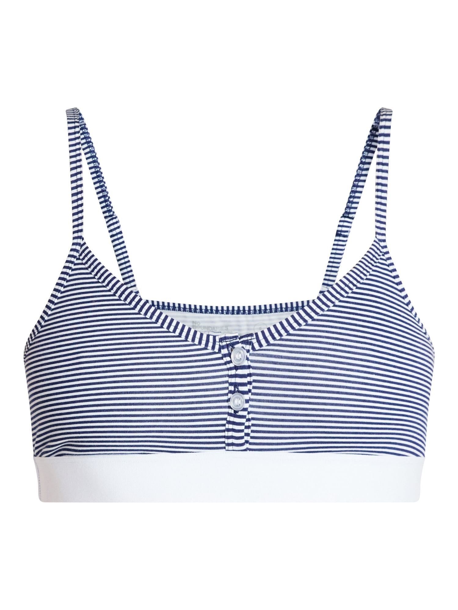 No Boundaries Women's Cotton Jersey Triangle Bralette w/Buttons Sizes XS-XXXL