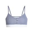 thumbnail image 2 of No Boundaries Women's Cotton Jersey Triangle Bralette w/Buttons Sizes XS-XXXL, 2 of 5