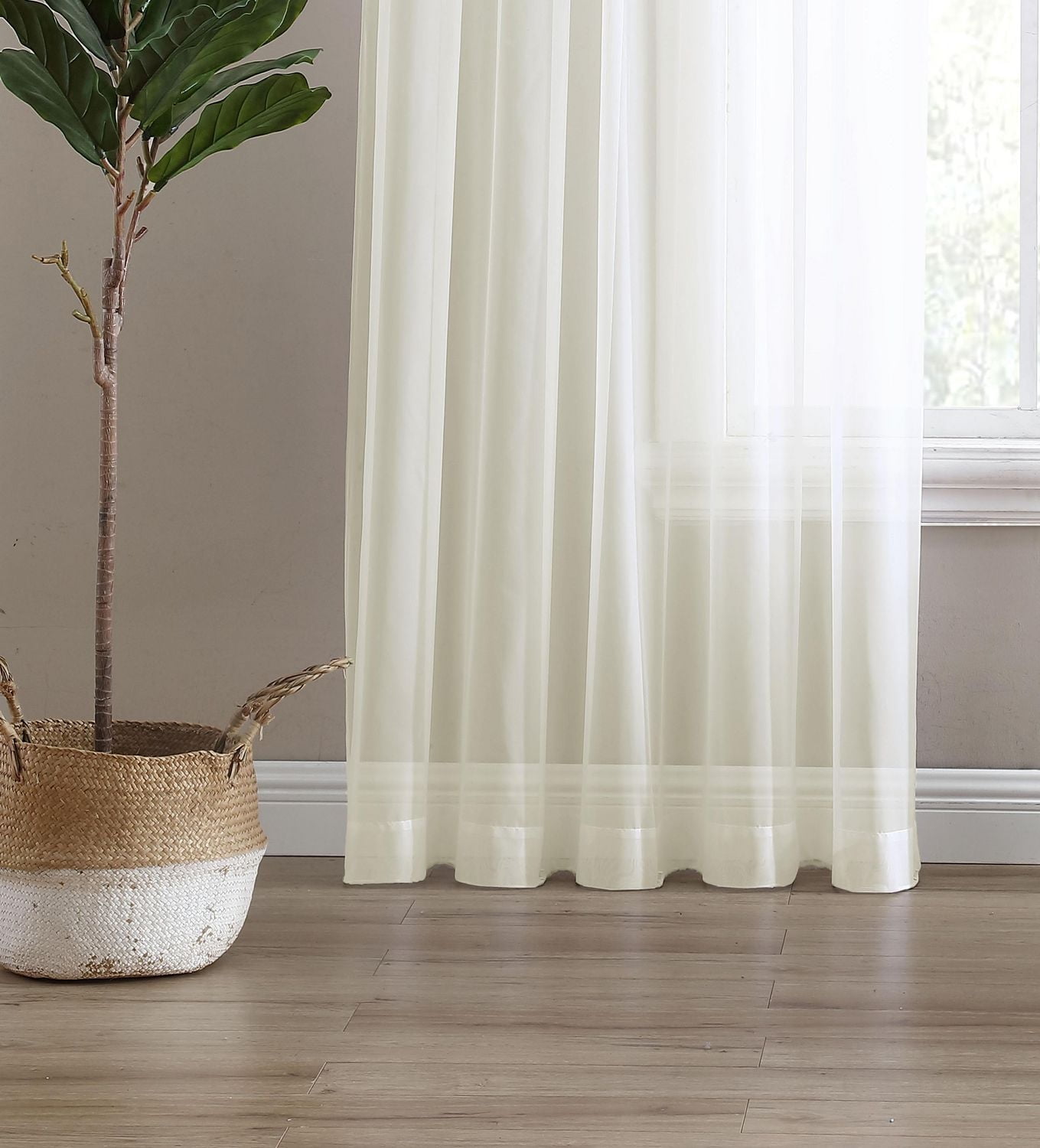 Sheer Window Panel Curtain- 2 Pack