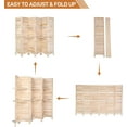 thumbnail image 3 of Bonnlo Wood Room Divider Privacy Screen, 5.9 Ft Tall Folding Partition Wall Divider, Indoor Freestanding Hinged Space Separator (Natural, 6 Panel with Shelves), 3 of 7