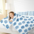 thumbnail image 4 of Manfei Cute Daisy Floral King Size Comforter Sets,Cartoon Natural Flower Bedding Comforter Set,Blue White Bedding Set For Children,Super Cozy Room Decor Reversible,3-Piece, 4 of 8