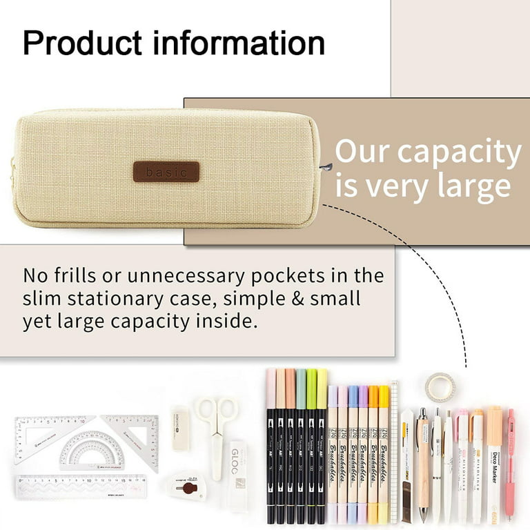 Pencil Case Pen Pouch Marker Bag Wear-Resistant Multifunction With Zipper  Canvas for School Office Student, Back to School Gift 2023 - US $14.29