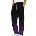 thumbnail image 2 of Swuxness Men's Jogger Sweatpants Summer Fashion Trousers Printing Elastic Waist Athleisure Straight-Leg Casual Long Track Pants Purple, M, 2 of 4
