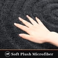 thumbnail image 6 of Vaukki Geometric Bathroom Rug Set of 3 Microfiber Soft Absorbent Non Slip Bath Rugs for Bathroom，(18"x26"+20"x47"+20"x24"，Black), 6 of 9