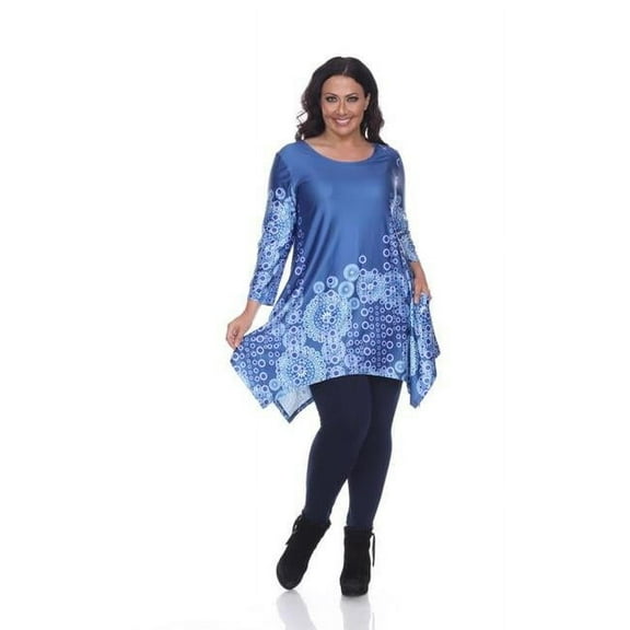 PS1301-24 2X Plus Size Rella Tunic 24, Blue - 2XL