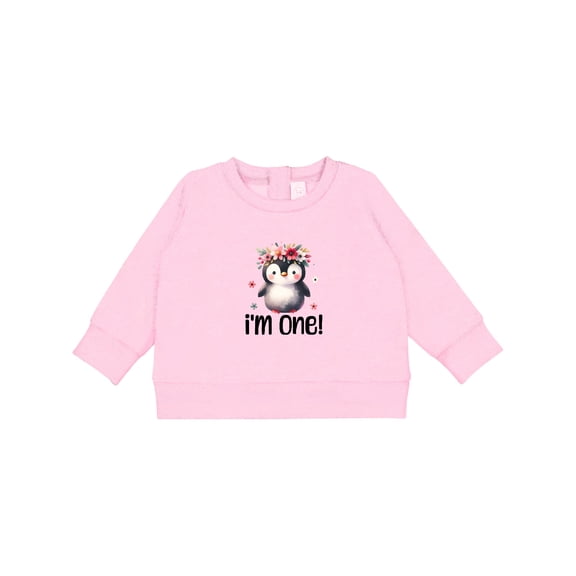 Inktastic Babys First Birthday Penguin 1 Year Old Girl Baby Sweatshirt