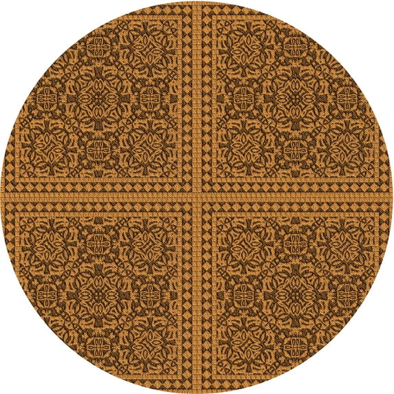 Ahgly Company Indoor Square Patterned Blood Red Brown Area Rugs, 3' Square