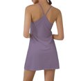 thumbnail image 2 of TheFound Femmes Robe de Sport Bretelles de Couleur Unie Jupe avec Doublure Short, 2 of 9