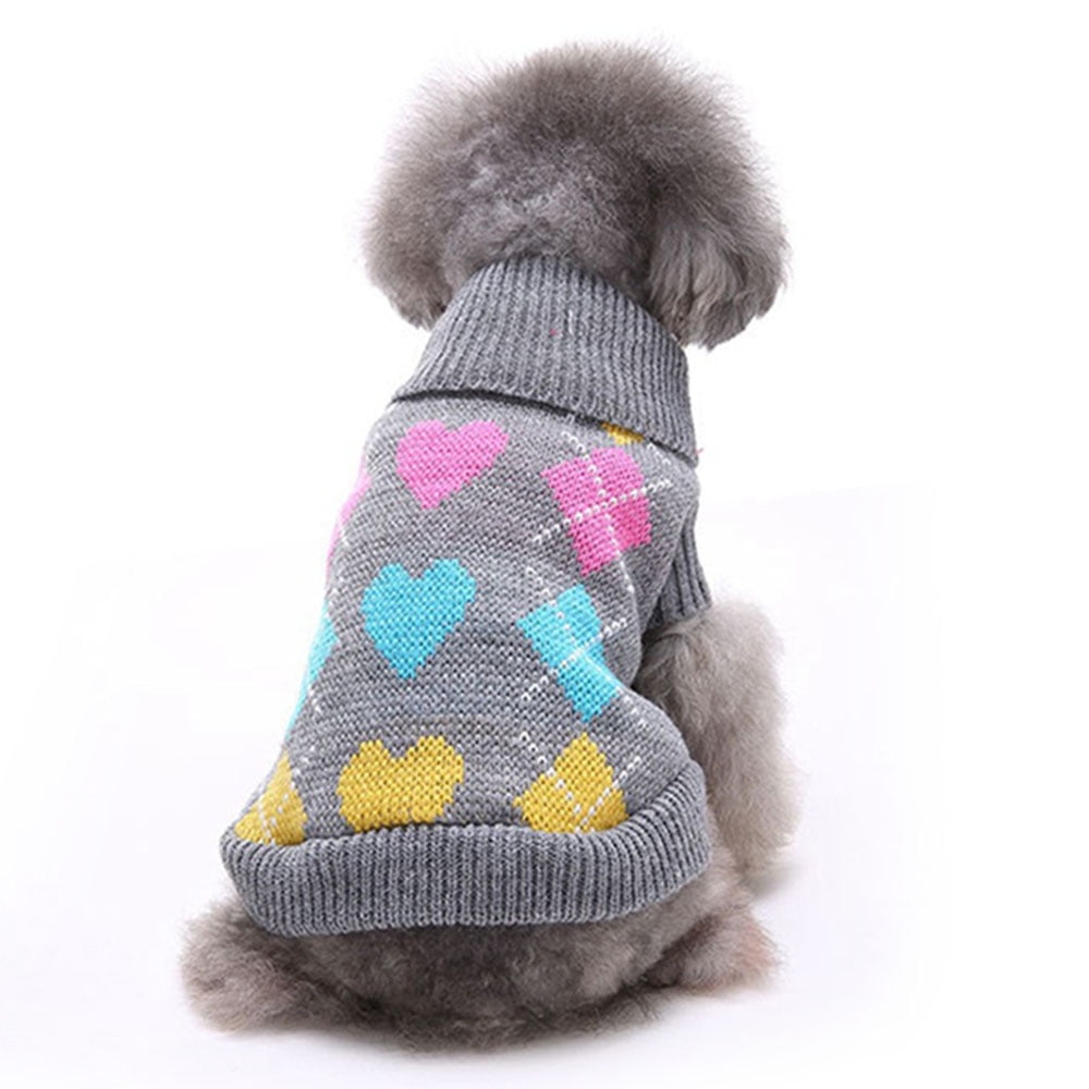 Dog Sweater Vest Turtleneck Dogs Knitted Sweatshirt with Harness Hole