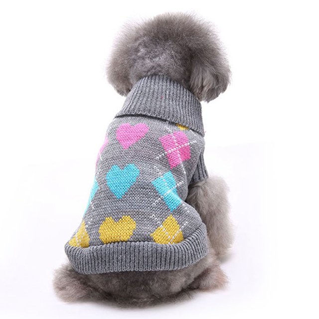 Dog Sweater Vest Turtleneck Dogs Knitted Sweatshirt with Harness Hole