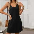 thumbnail image 5 of RYDCOT Summer Dresses for Women 2025 Casual Sleeveless Sleepwear Sleep Dress Lounge Ribbed Knit Tank Dress Spaghetti Strap Nightshirt Nightgowns 2024 Clearance Black, 5 of 7