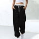 thumbnail image 1 of Puntoco Pantalones Con Cordón Estampados Con Bloques De Color A La Moda Para Mujer Negro L, 1 of 5
