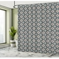 thumbnail image 4 of Ambesonne Abstract Shower Curtain, Nested Geometric Shapes, 69"Wx75"L, Indigo Salmon, 4 of 4