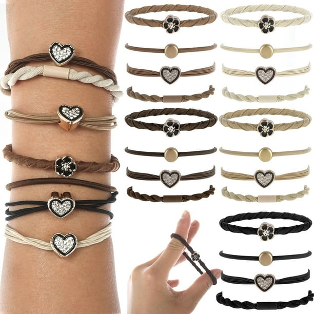 Bandas Elásticas para Cabello | Ligas para Cabello de Alta Elasticidad sin Daño | Lazos y Cuerdas Multicolor Versátiles | Set de Accesorios para Cabello | 20 Piezas | Estilos y Colores Variados