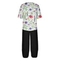 thumbnail image 5 of Nrmvnmi Women's Summer 2 Piece Outfits Casual Floral Prints Short Sleeve Pajama Tops Wide Leg Pants Lounge Sets Tracksuits Mothers Day Gifts, 5 of 5