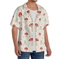 thumbnail image 4 of Xecao offers the Mushroom for Men's Casual Short-sleeved Shirt, a button-up collared shirt with a pocket, perfect for beach vacations and yacht travel in the Large size., 4 of 7
