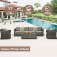 thumbnail image 3 of Superjoe 7 Pcs Patio Sectional Sofa Set Wicker Furniture Set with Coffee Table,Aluminum Frame,Gray, 3 of 8