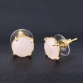 thumbnail image 1 of Boucles d'Oreilles Rondes en Cristal Rose Quartz Doré pour Femmes Bijoux, 1 of 6
