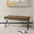 thumbnail image 5 of Banc rectangulaire Huntington de CorLiving en tissu avec base chromée en X, 5 of 5